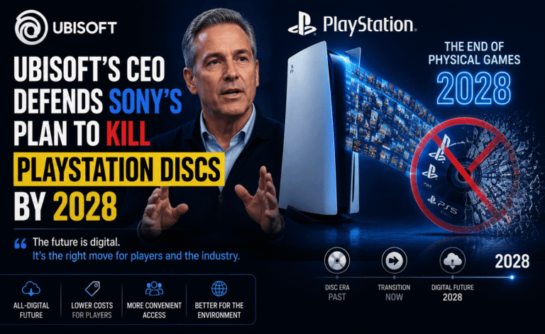 Ubisoft's CEO Defends Sony's Plan to Kill PlayStation Discs by 2028